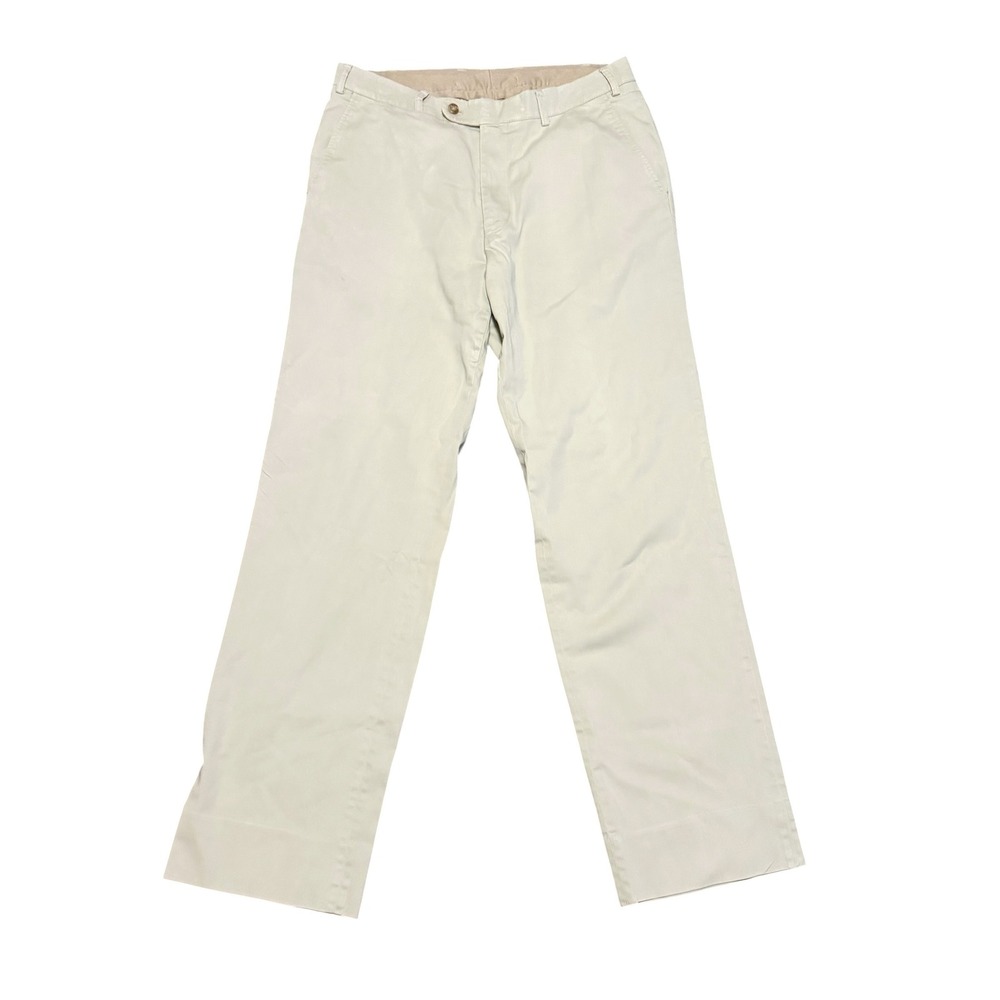 Hiltl Cesano-HLC Mens Stone Beige Cotton Lyocell Stretch Straight Leg Pants 34